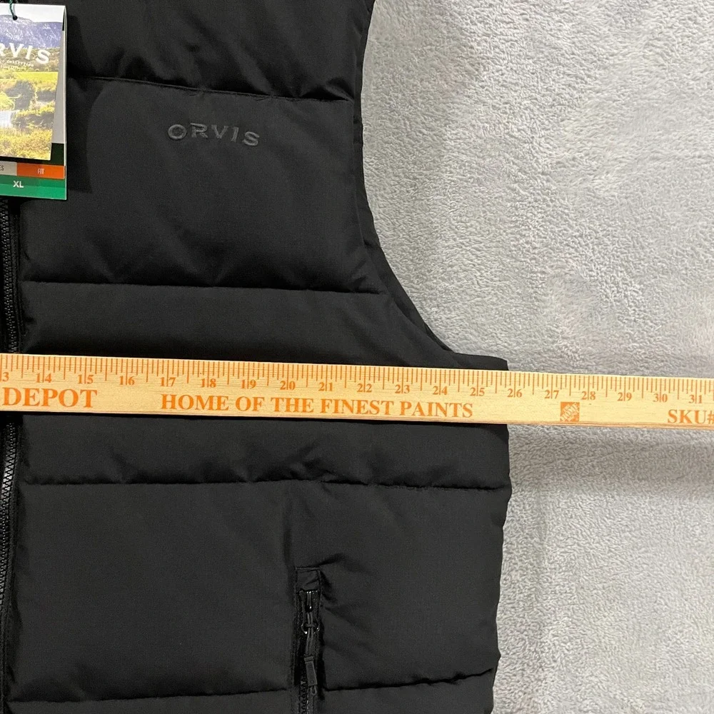 Orvis Puffer Vest Men XL Ripstop Outerwear Black Outdoors Hiking‎ Fishing Zip